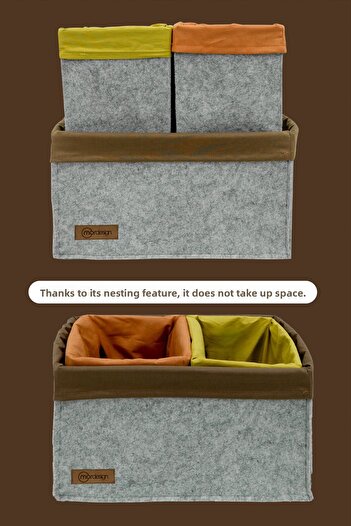 mordesign 3-Piece Drawer and Cabinet Laundry Organizer Set - Foldable Storage Box for Kids Room