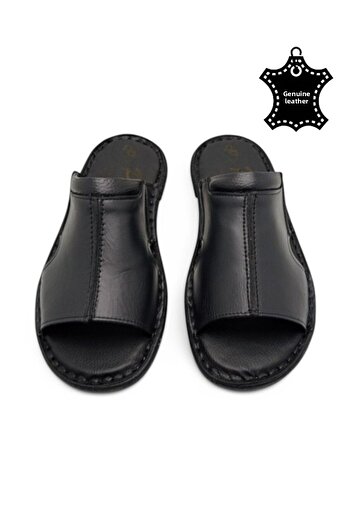 MAGIC SHOES Orthopedic Men's Slippers with All Genuine Leather and Heel Cushion System