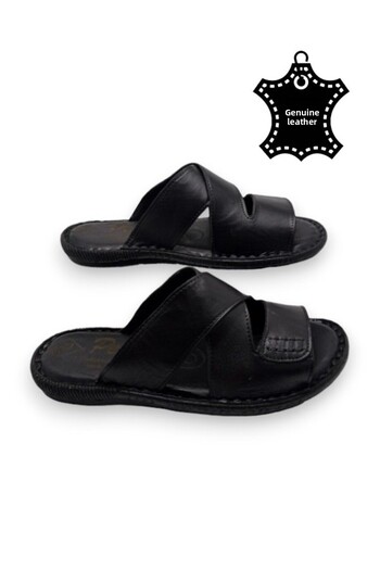 MAGIC SHOES Ορθοπεδικές Ανδρικές Παντόφλες με Γνήσιο Δέρμα και Σύστημα Μαξιλαριών Τακουνιών