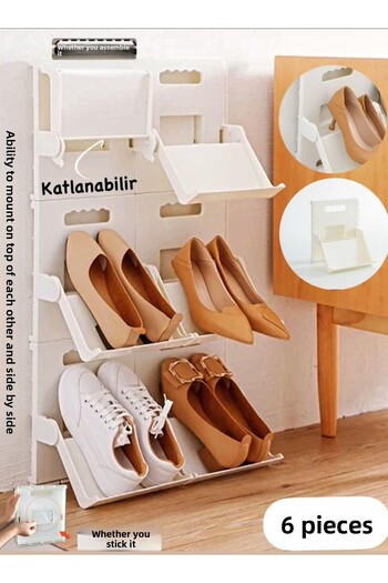 Bayev 6 Pieces of Lyon Shoes - Vertical and Stackable Space Saving Slippers