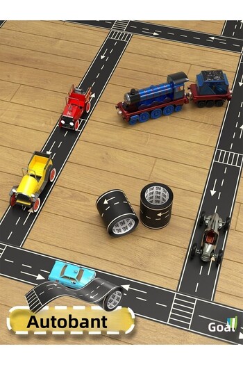 Go Toys Autobahn Educational and Fun Road Construction Tape - Children's Traffic Tape - Road Tape Game Tape