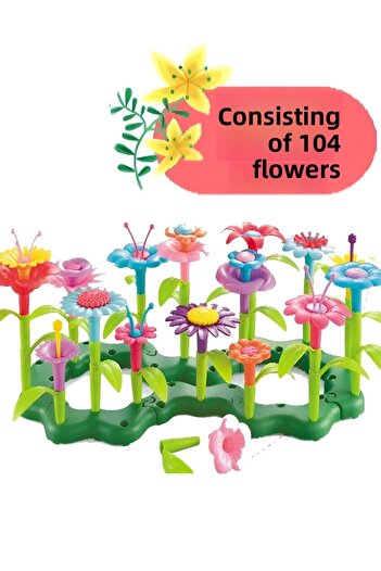 Hyd 104 Pieces Garden Flower Making Kit Building Blocks Jigsaw Puzzle Find Legoing Puzzle Educational Toy