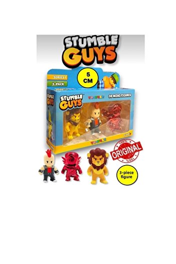Giochi Presiozi Stumble Guys Series 1 - 3D Mini Figure Set 3 Pieces Set - Leonidas Punk Dude Ruby Cupid - 5 cm