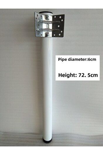 DEMONTEPARK 4 bucăți - picior tub metalic alb, picior masă bucătărie 72,5 cm