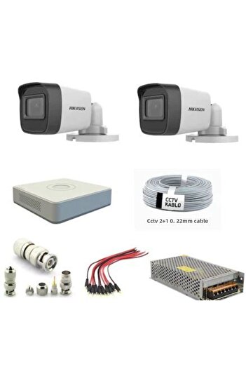 Hikvision Haikon 2 Camera Security Camera Ready to Install Set 1080p Ahd- 4 Camera Recording System