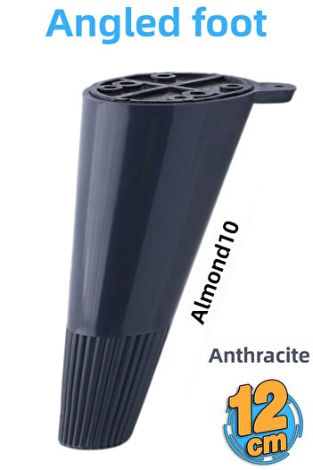 Badem10 Unghiular Conic 12cm Antracit Picior Mobilier Riser Baza Picior Scaun Sub Canapea Puf Picioare