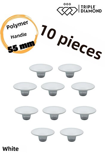 Triple Diamond Buton polimer alb Sertar de mobilier Mânere de bucătărie Mâner dulap Mâner dulap (10 buc)