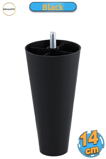 Badem10 Screw (M8 Fine Thread) Plastic Leg 14 cm (Black) Furniture Heightening Sofa Sofa Leg Feet