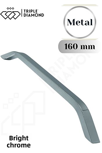 Triple Diamond Mânere de sertar cromate de 160 mm Mâner de mobilier de bucătărie pentru dulap 1 bucată (16 cm) = 160 mm