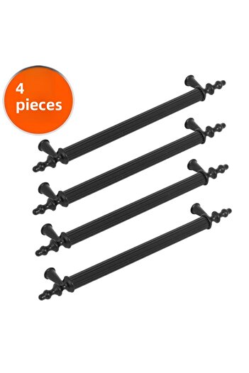 Badem10 Dulap din metal negru 192 mm (4 bucăți) sertar de bucătărie