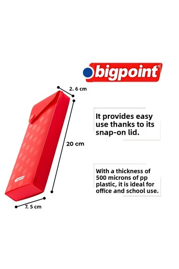 Bigpoint Wide Cut Red Box Pen Holder - with Snap Cap and Easy Use