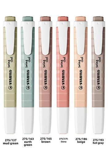 Stabilo Swing Cool Naturecolors Set of 6: Warm Grey, Green Earth, Umber, Mud Green, Siena, Beige