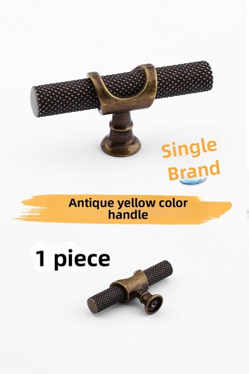 Badem10 Single Screw Skidproof Antique Yellow Button Metal Handle Drawer Furniture Kitchen Cabinet Cupboard Handle Handles
