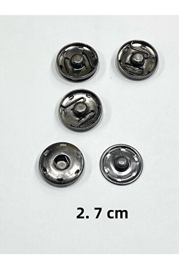 karantuhafiye Metal Snap Fasteners / Coat Cardigan Snap Fasteners Large Size Snap Fasteners / Set of 4 / 2.7 cm / Anthracite