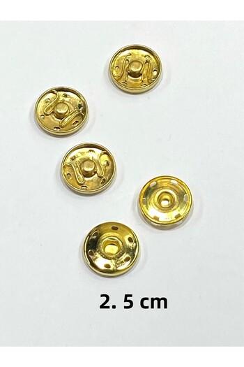 karantuhafiye Metal Snap Fastener / Coat Cardigan Snap Fastener Large Size Snap Fastener / Set of 4 / 2.5 cm / Gold
