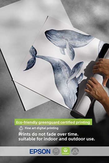 Postifull Black Framed Painting, Whale, Watercolor, Blue, White Color Poster, 2025 Summer Selection, No:109833