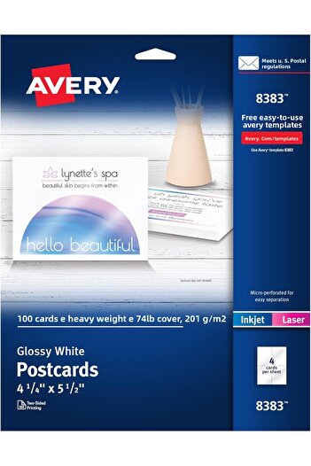 STOREMAX Snshop Printable Postcards, 10.8 cm X 14 Cm, Glossy White, Inkjet Printer