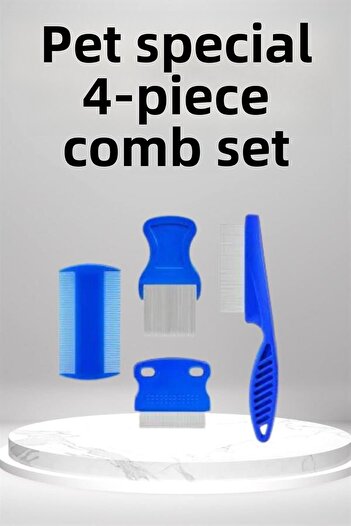 ZERO LAND Hn-Shop 4-Piece Flea Comb Set for Pets Cat Dog Flea Comb Set Flea Comb