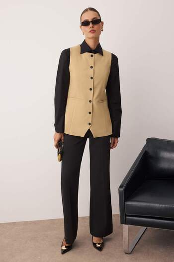 Trendyol Modest Mink Oxford Cotton Fabric Woven Vest Tctaw26Yl00000