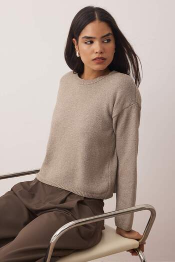 Trendyol Collection Pulover de tricotat de bază cu croială largă din bumbac de nurcă mai durabil TWOAW26KZ00107