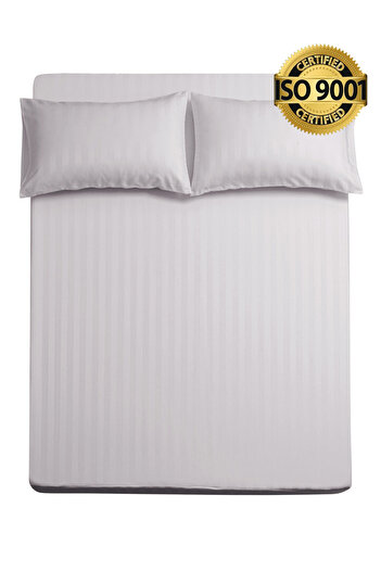 Master Home Textile King Microfiber Sheet Set, King Size 3 Pieces, Hotel Stripes design