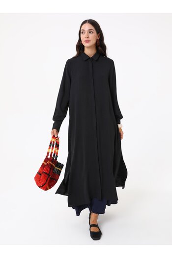 Refka Aerobin Black Long Tunic with Buttons
