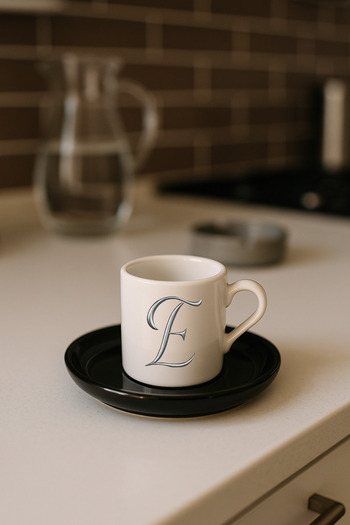 TREND YANKI Turkish Coffee Cup with Initial Print