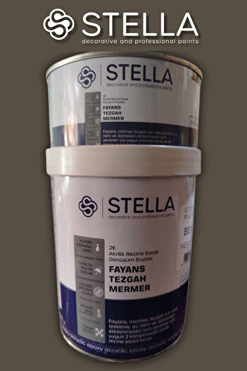 Stella Fayans Boyası Tezgah, Mermer, Ahşap, Mobilya, Cam, Seramik, Kapı Boyası 1LT