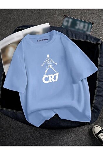 BENROMA Μπλουζάκι Unisex με στάμπα ποδοσφαιριστή μεγάλου μεγέθους