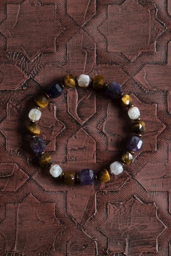 Saff Doğal Taş Certified Natural Stone Amethyst, Tiger Eye & Citrine Bracelet – Saff Natural Stone