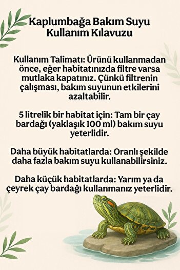Akvaryum Kaplumbağa Bakım Suyu Sağlıklık Kaplumbağa için Önerilir.