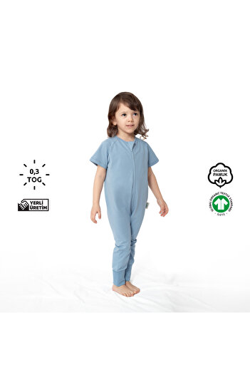 Zuppers Ice Blue Children's Summer Sleeping Bag - Short Sleeve, 0.3 Tog