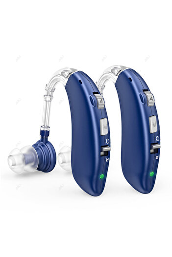 Choice Blue 2 pcs Rechargeable Digital Hearing Aid Adjustable Tone 2024 Best Sound Amplifier Portable Deaf