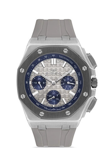 FERRO Gray Silicone Cord Men's Wristwatch Fm43001D-V All Functions Active 3 Atm Water Resistant