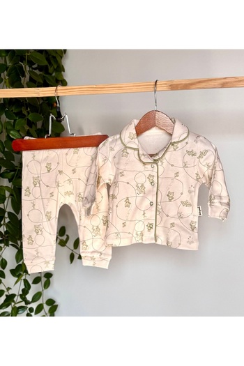 KapsülBebek 100% Organic Cotton 2-Pack Seasonal Unisex Daily Baby Pajamas Set – Top, Bottom