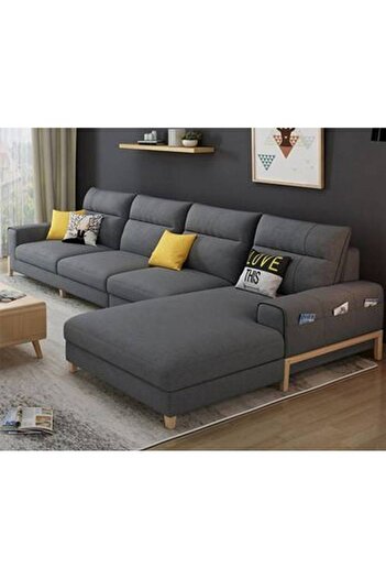 BIZ NAS Luxury Corner Sofa for Salon - Gray