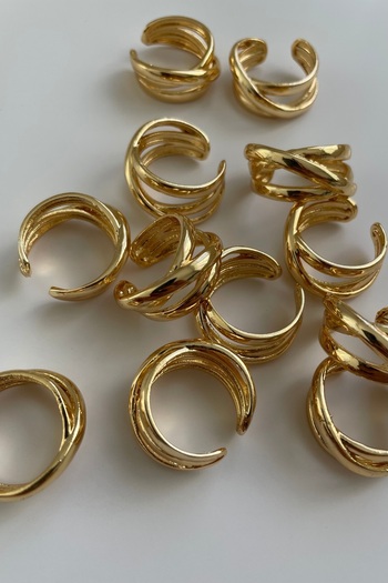 Lavian Accessories Gold Renk Çapraz Sarmal Ayarlanabilir (ADET) Yüzük