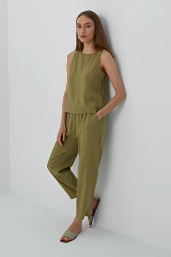MARKALİSTE Zero Sleeve Modal Suit Green