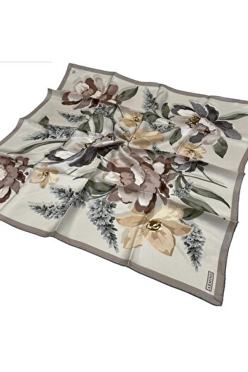 Armine Silk Scarf 2026 Winter - 9414-04 Beige Coffee Twill
