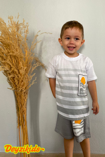 Deyzikids Printed T-Shirt Children's Girls and Boys Tracksuit Set Cute and Cool Casual T-Shirt and Bottom Top 4-10 Years