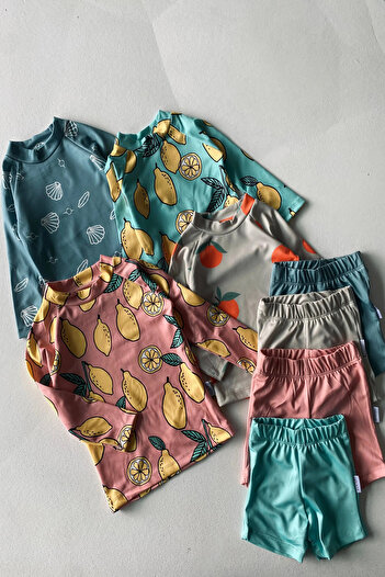 rg kidsstore Uv Protection Baby Long Sleeve Shorts Swimsuit – Sun Protection Sea and Pool Swimsuit_Rg339