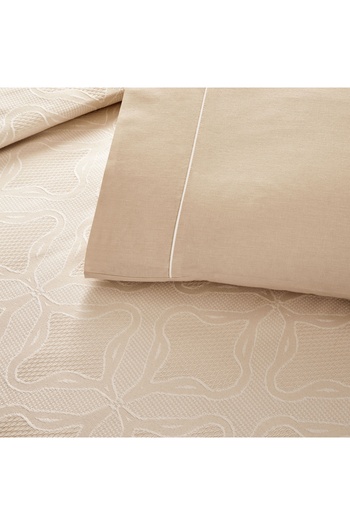 Taç Beige Double Pique Set Soleya Crown Jacquard