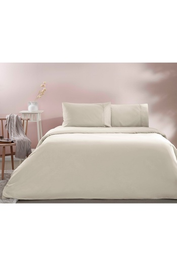 Taç Taç Ranforce Basic Queen Size Duvet Cover Set Ecru
