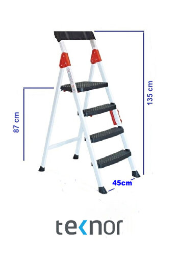 Teknor Extreme Plastik 3+1 Basamaklı Metal Merdiven