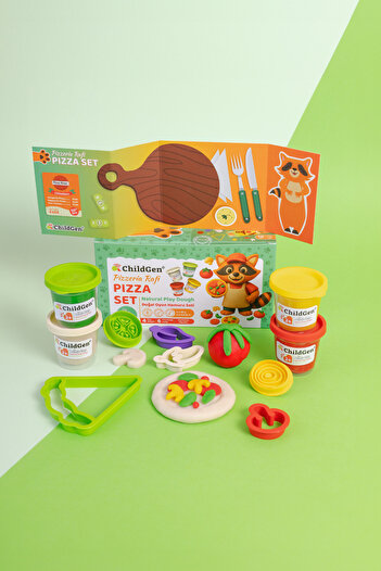 ChildGen Doğal Oyun Hamuru Sevimli Patiler - Pizza Set
