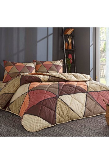 Taç Astra Ranforce Double Quilt Set Brown