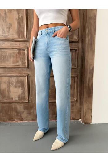 XBELLA DENİM Women's Straight High Waist Pipe Leg Jeans