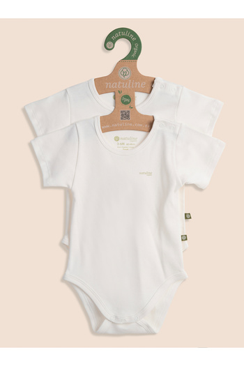 natuline Baby Body Organic Cotton Short Sleeve Basic Nature Zıbın 4-Pack