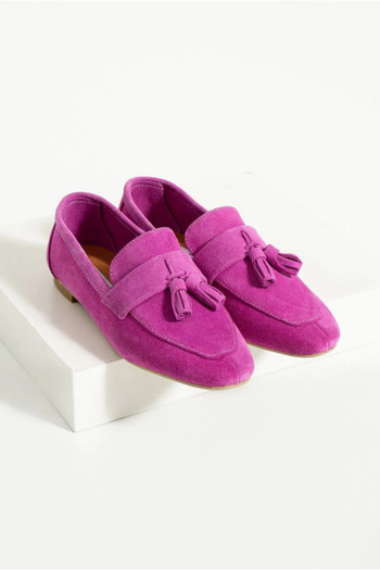 Bestyle TRUFLE TASSEL DETAILED FUFFY SUEDE GENUINE LEATHER WOMEN MOKASEN