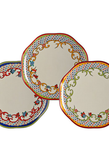 Lucky Art Luckyart Fiora Bone 19cm 6Li Plate Set